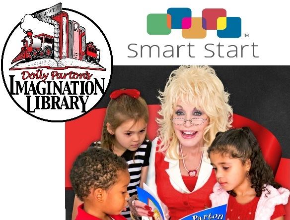 Image of Dolly Parton reading to children