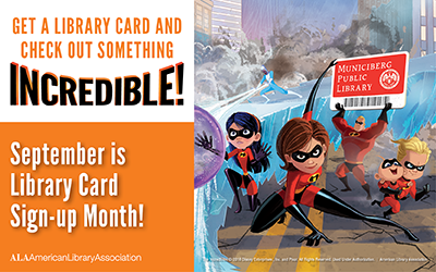 Disney Pixar's Incredible characters promote library cards