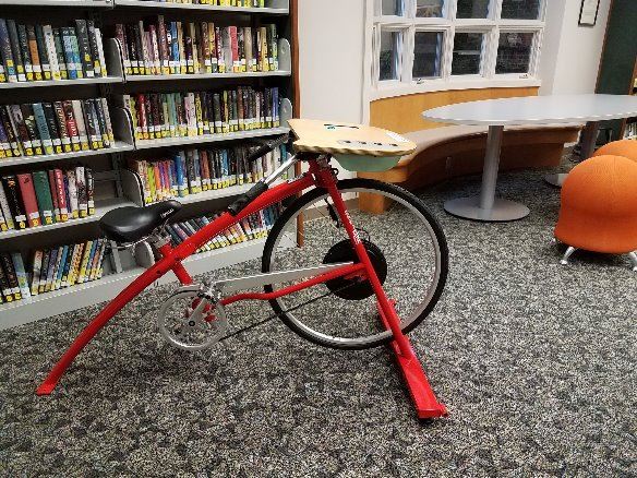 Device-Charging Bike in the Teen Lounge Area
